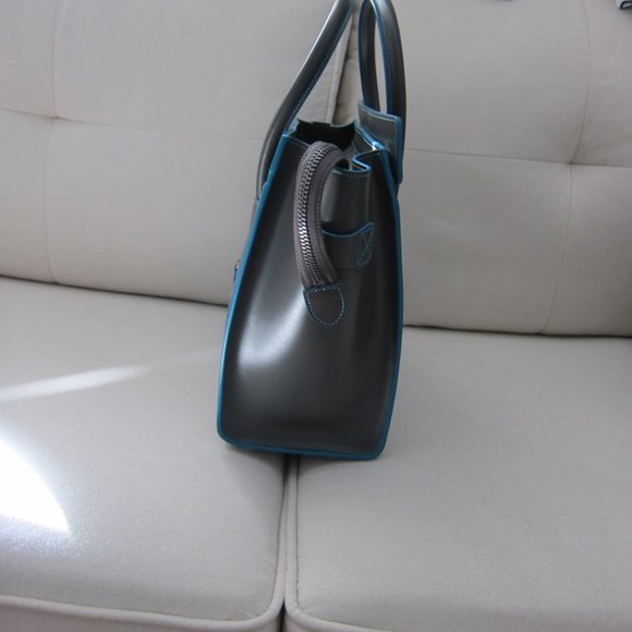 Celine Micro Luggage Tote -- Satin Debossed Calfskin Anthracite Like New - Picture 4 of 9